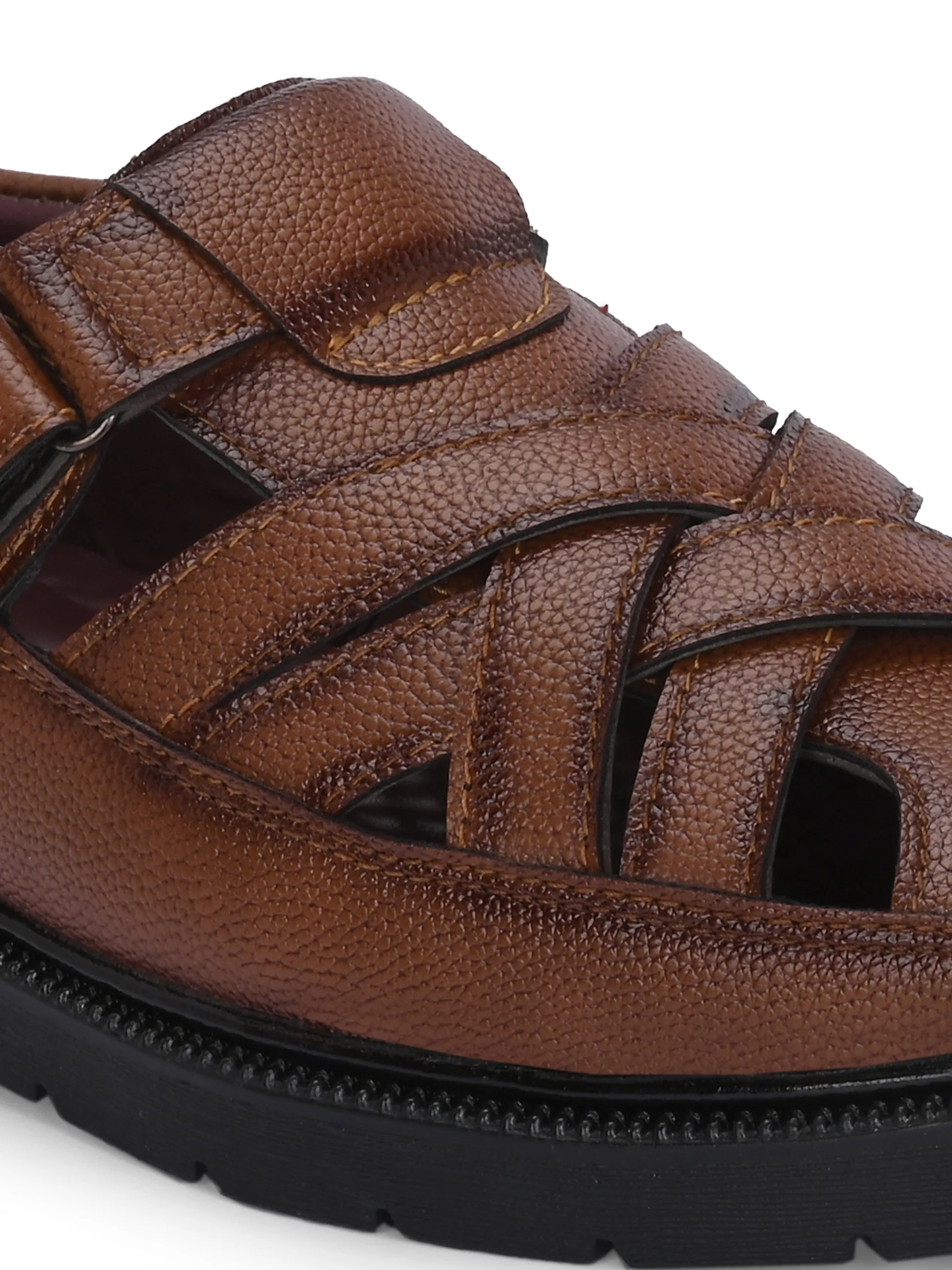 Men Shoe-Style Faux Leather Casual Slip On Sandals
