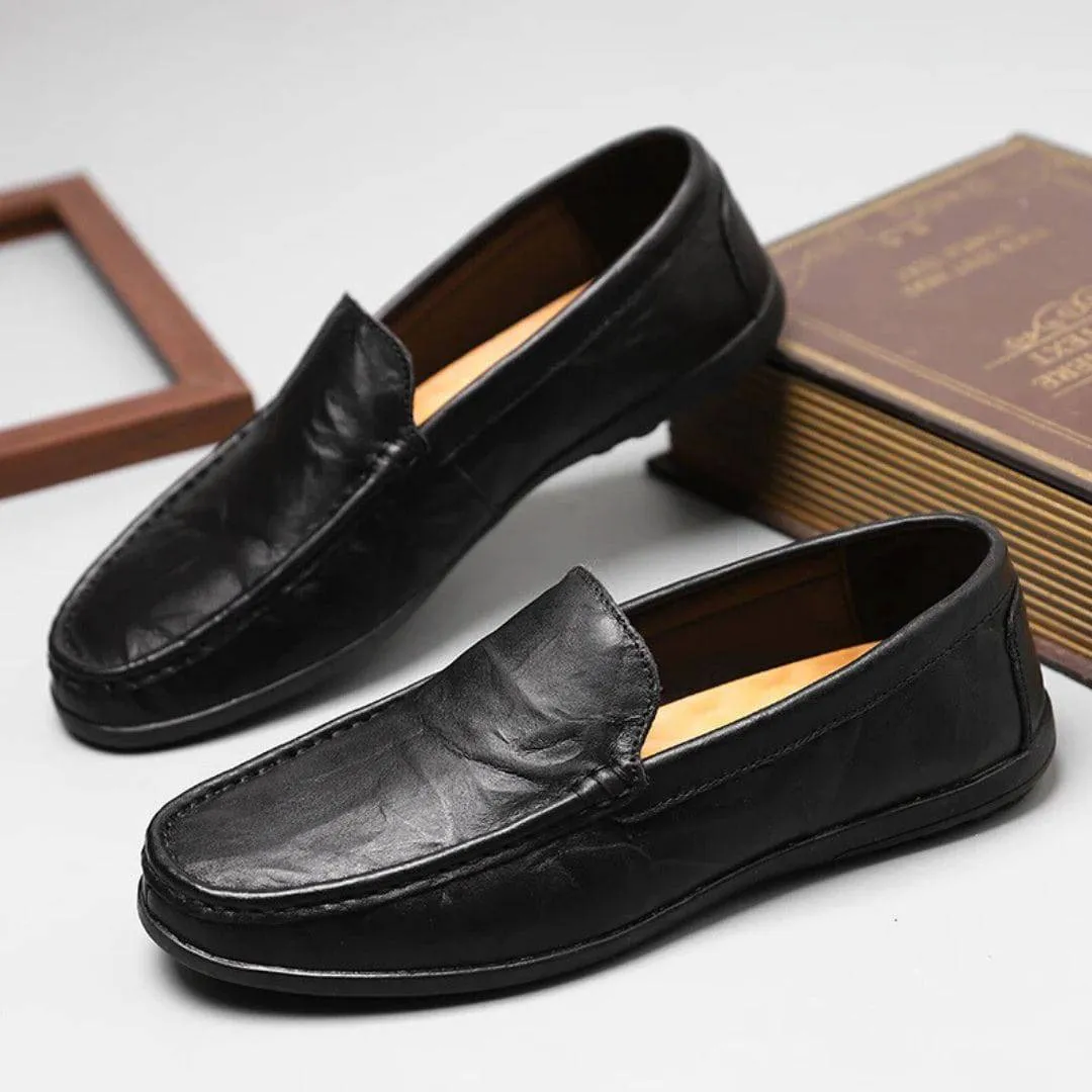 Men’s Elegant Stitch Detail Leather Loafers