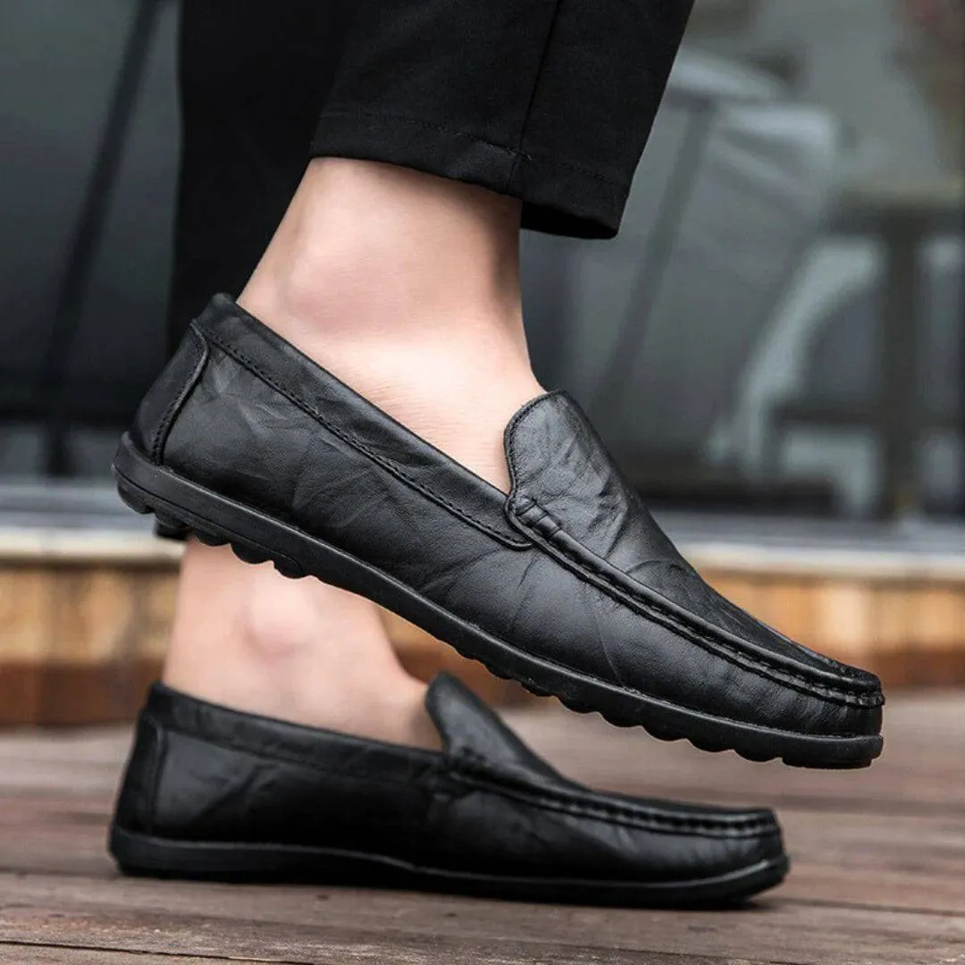 Men’s Elegant Stitch Detail Leather Loafers