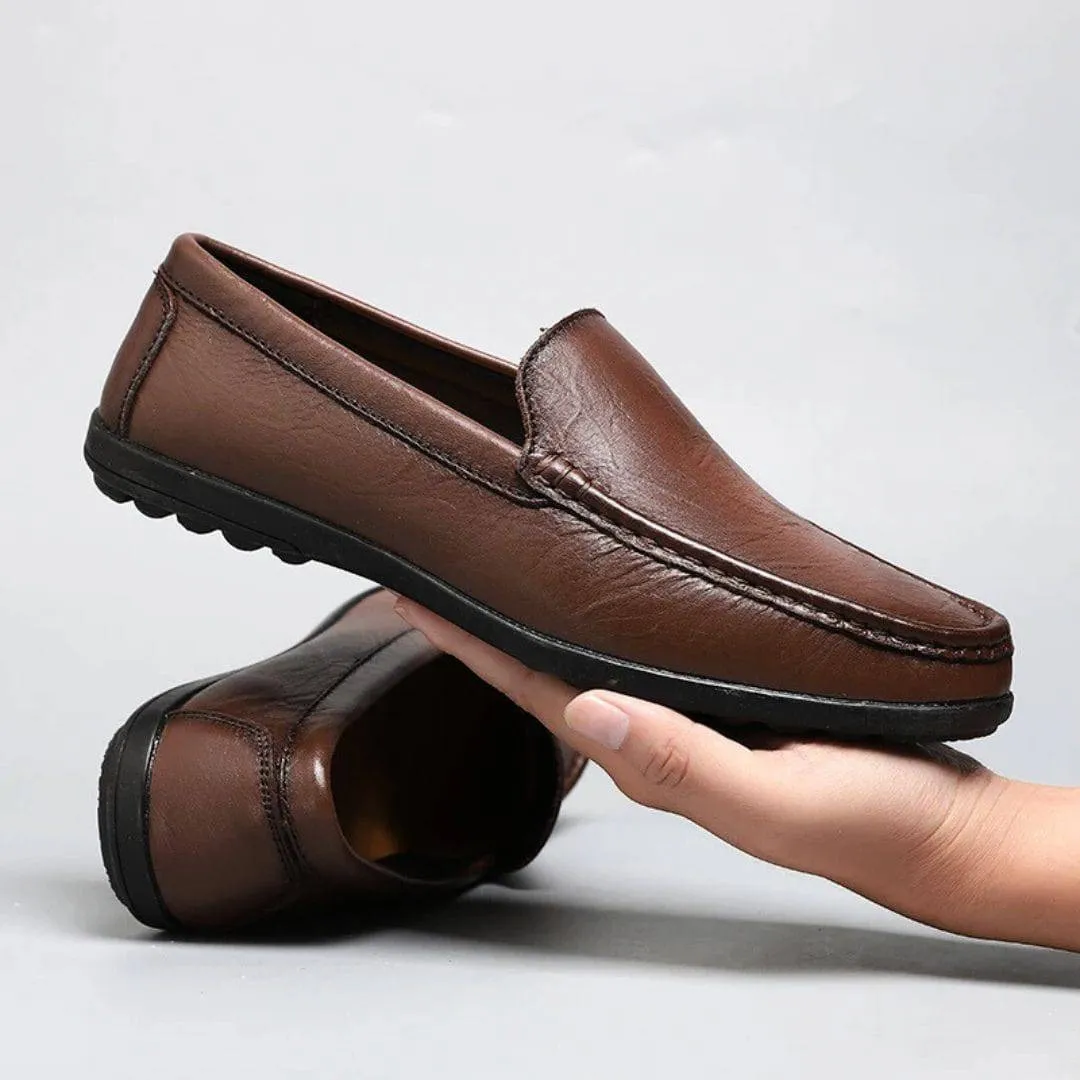 Men’s Elegant Stitch Detail Leather Loafers
