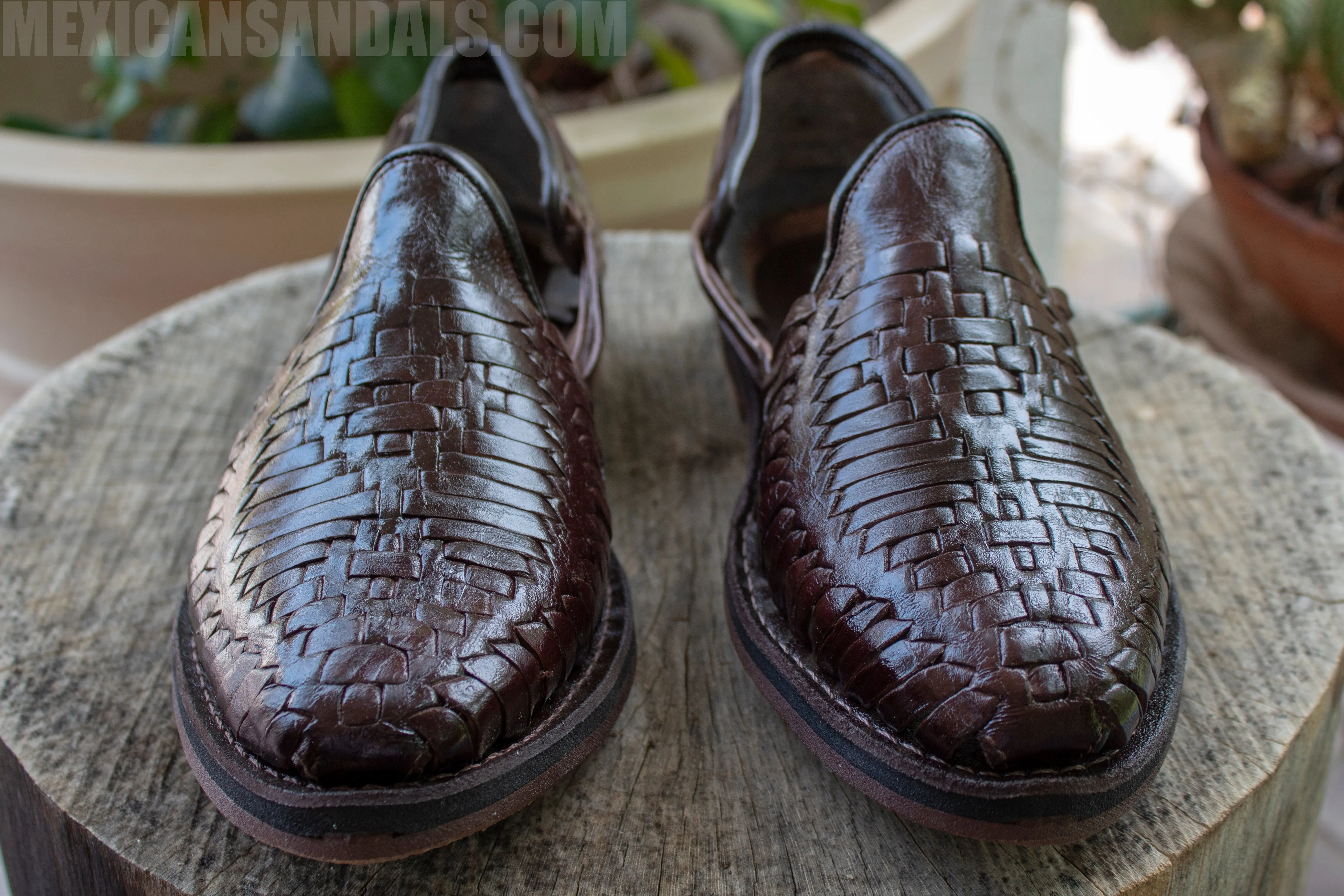 MENS LEATHER MEXICAN MOCASSIN SHOE HUARACHE SANDALS