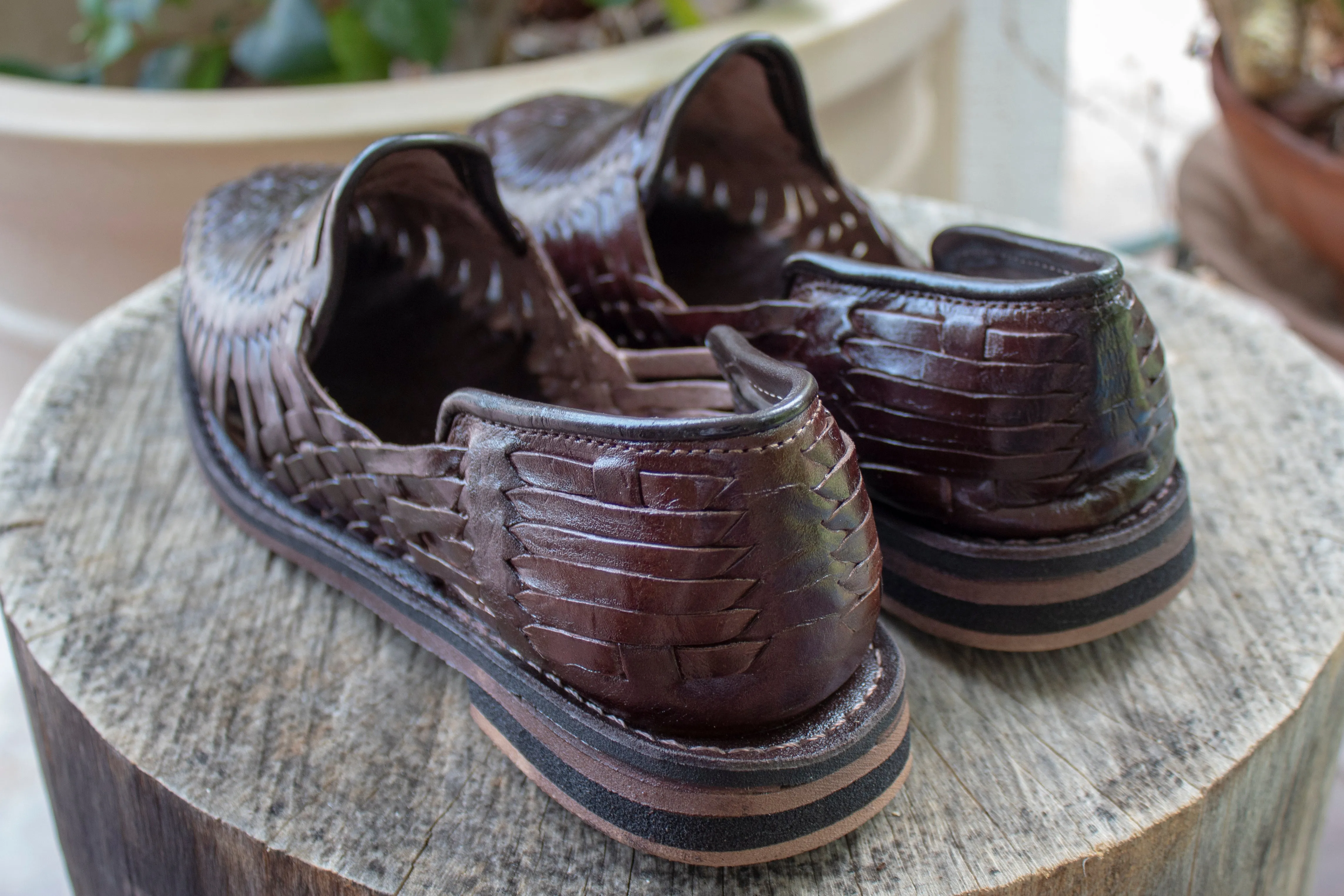 MENS LEATHER MEXICAN MOCASSIN SHOE HUARACHE SANDALS