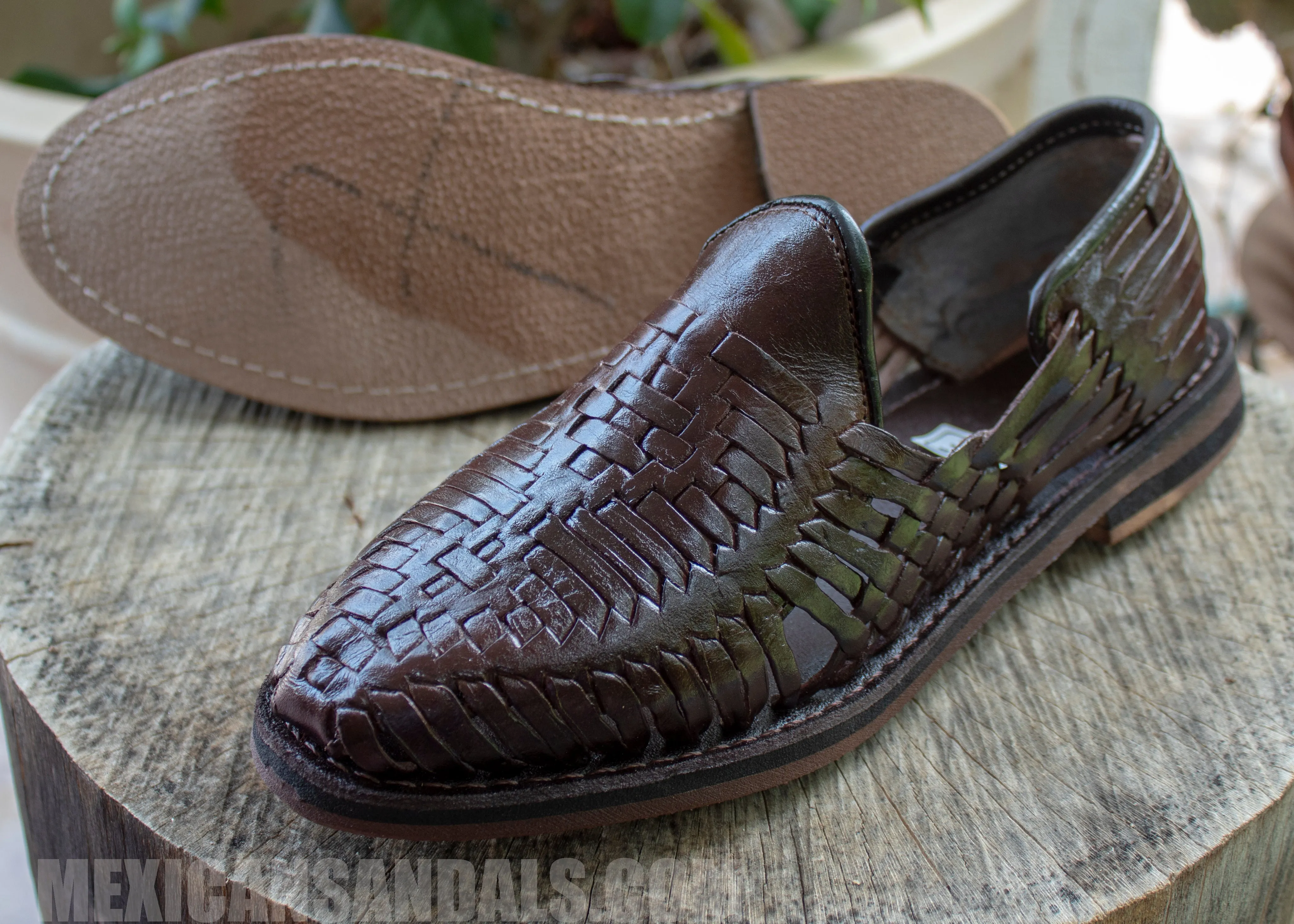 MENS LEATHER MEXICAN MOCASSIN SHOE HUARACHE SANDALS