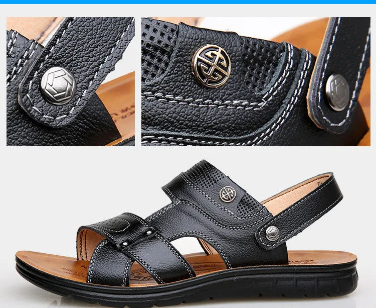 Men's Sandals, Men's Leather Beach Shoes
