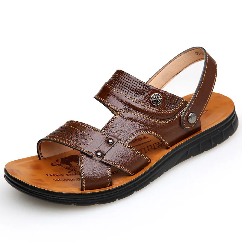 Men's Sandals, Men's Leather Beach Shoes