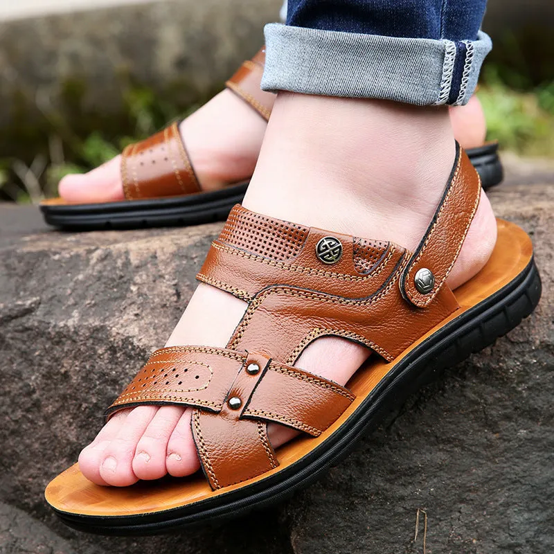 Men's Sandals, Men's Leather Beach Shoes
