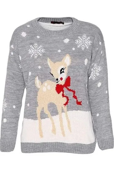 Merry Christmas Snowflake Jumper - Black, Red, Grey