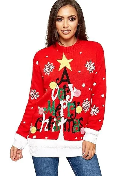 Merry Christmas Snowflake Jumper - Black, Red, Grey
