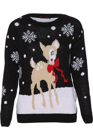 Merry Christmas Snowflake Jumper - Black, Red, Grey