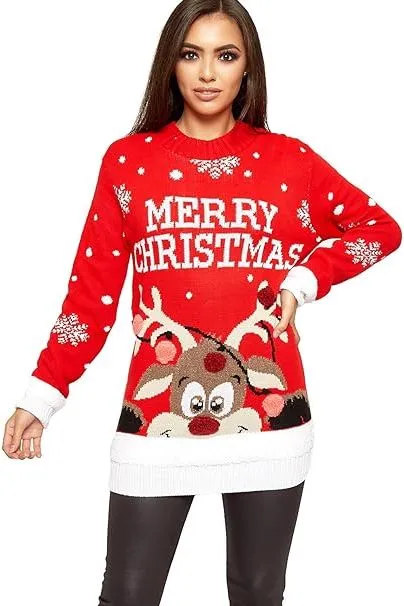 Merry Christmas Snowflake Jumper - Black, Red, Grey