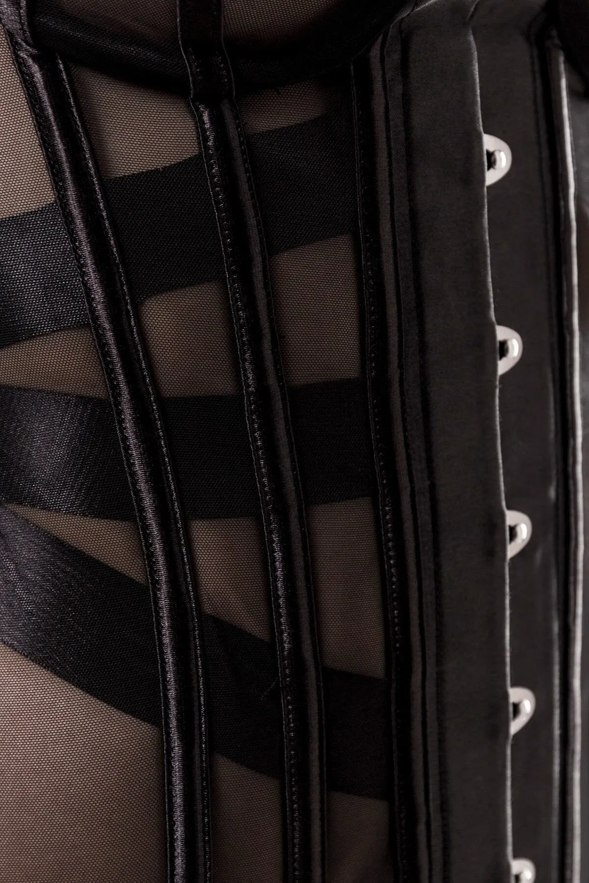 Mesh Underbust 3 Piece Corset Set