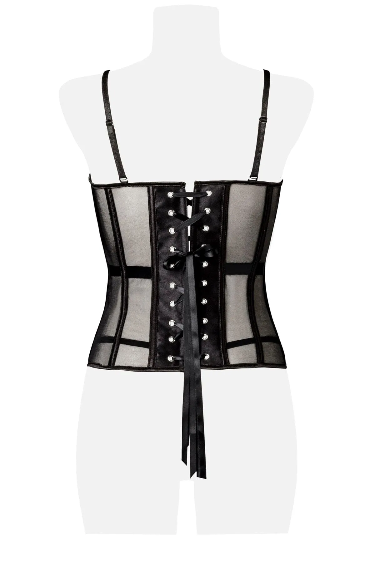Mesh Underbust 3 Piece Corset Set