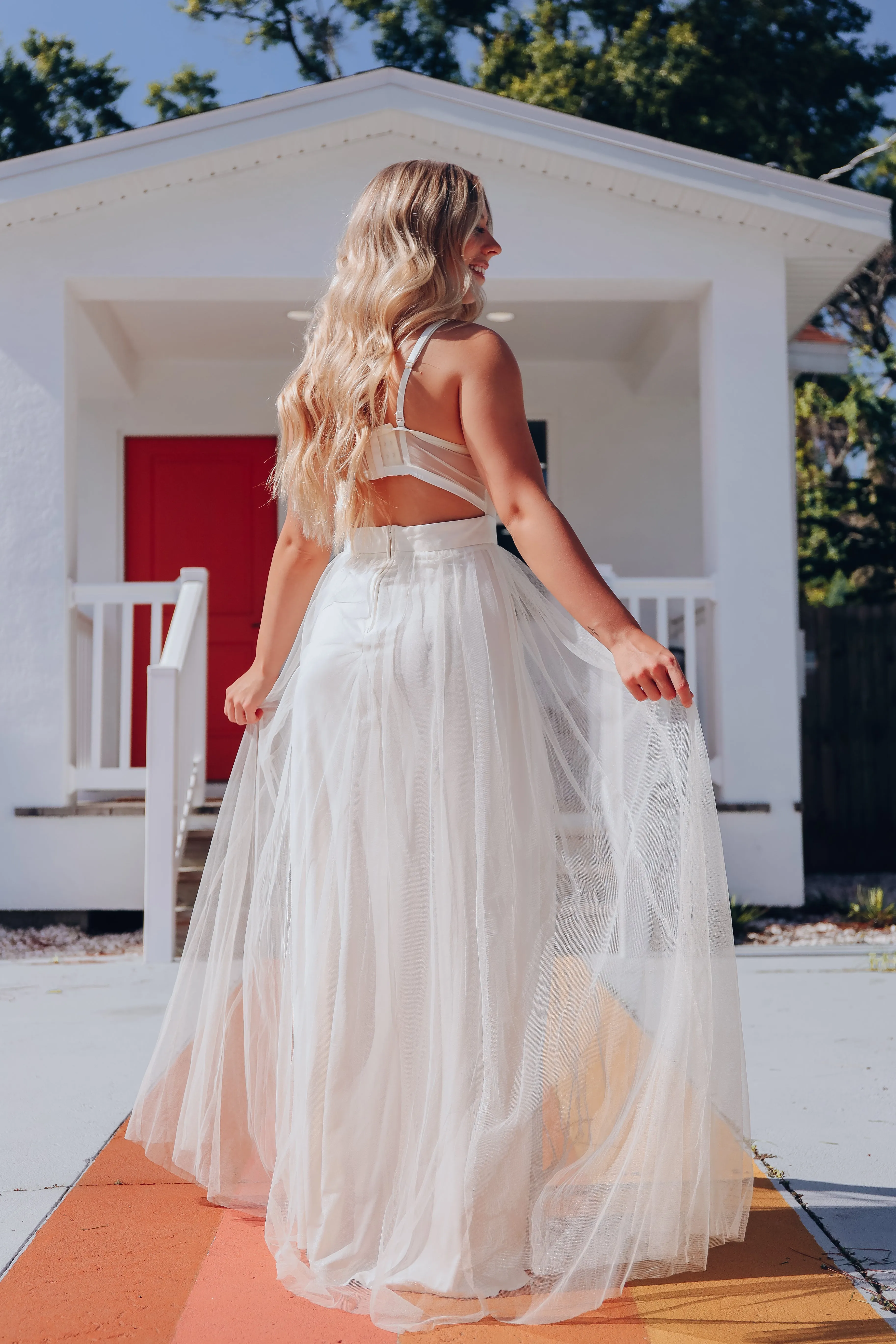 Modern Love Tulle Maxi Gown - Ivory