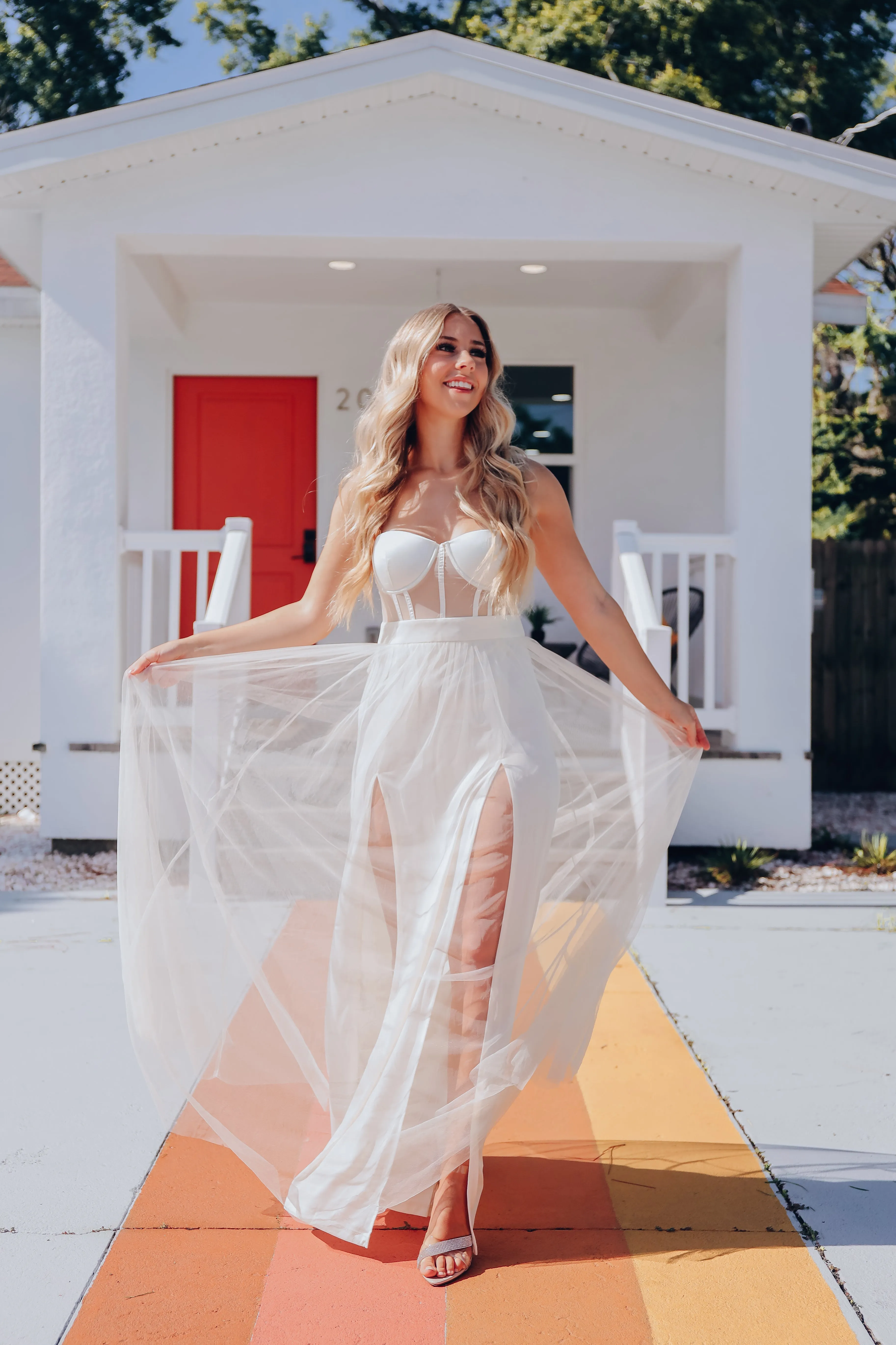 Modern Love Tulle Maxi Gown - Ivory