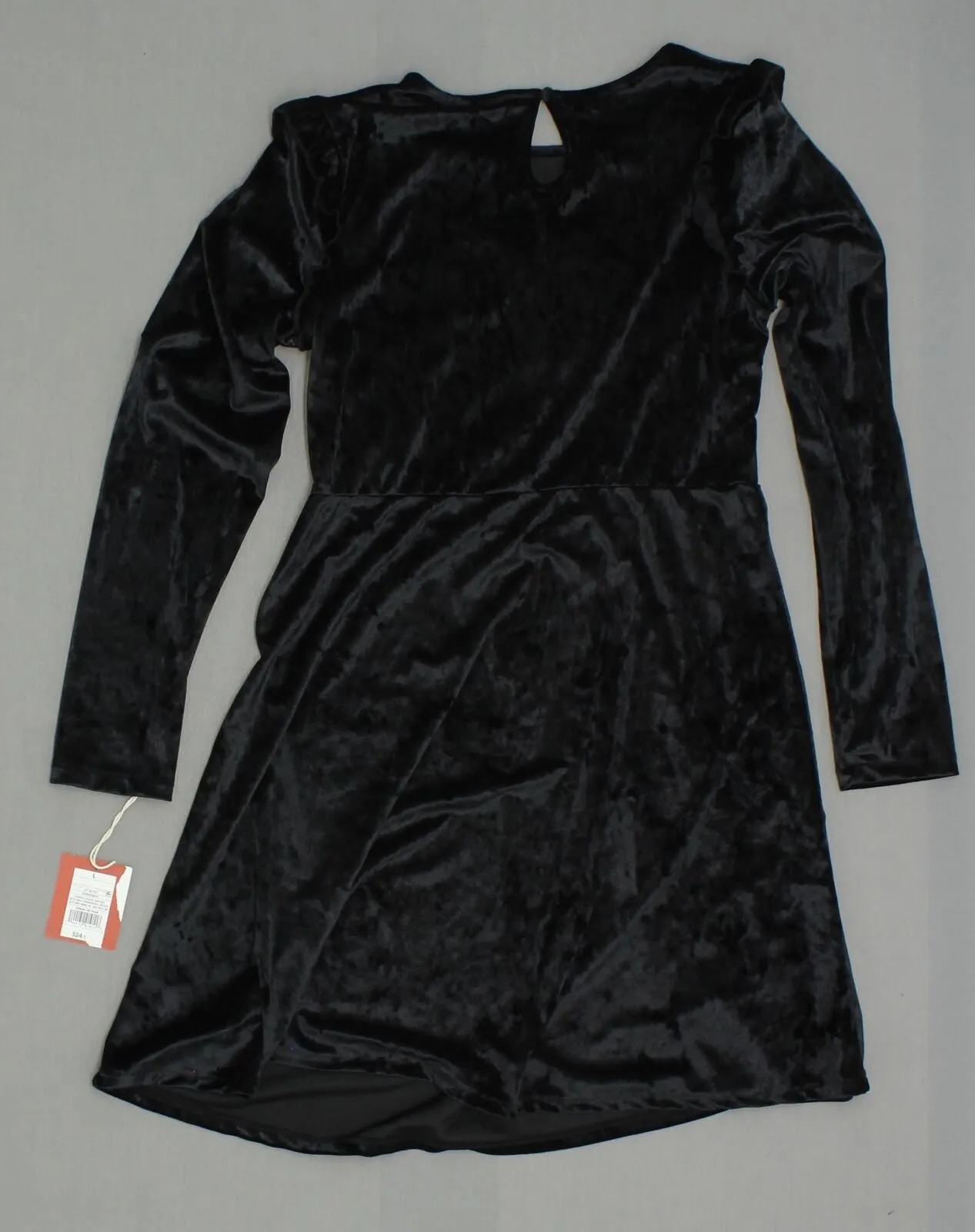 Mossimo Women's Velvet Long Sleeve Ruffle Shoulder Fit & Flare Dress