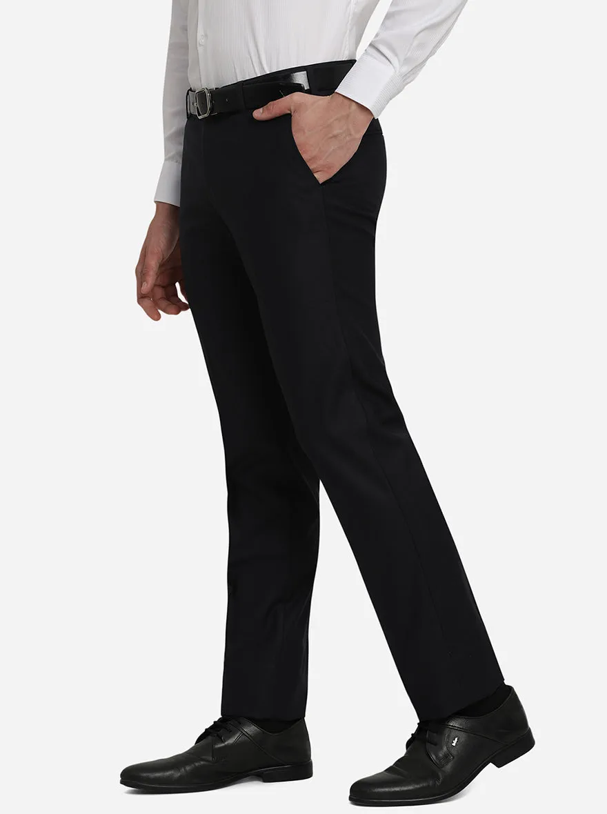 Navy Blue Solid Slim Fit Formal Trouser | Greenfibre