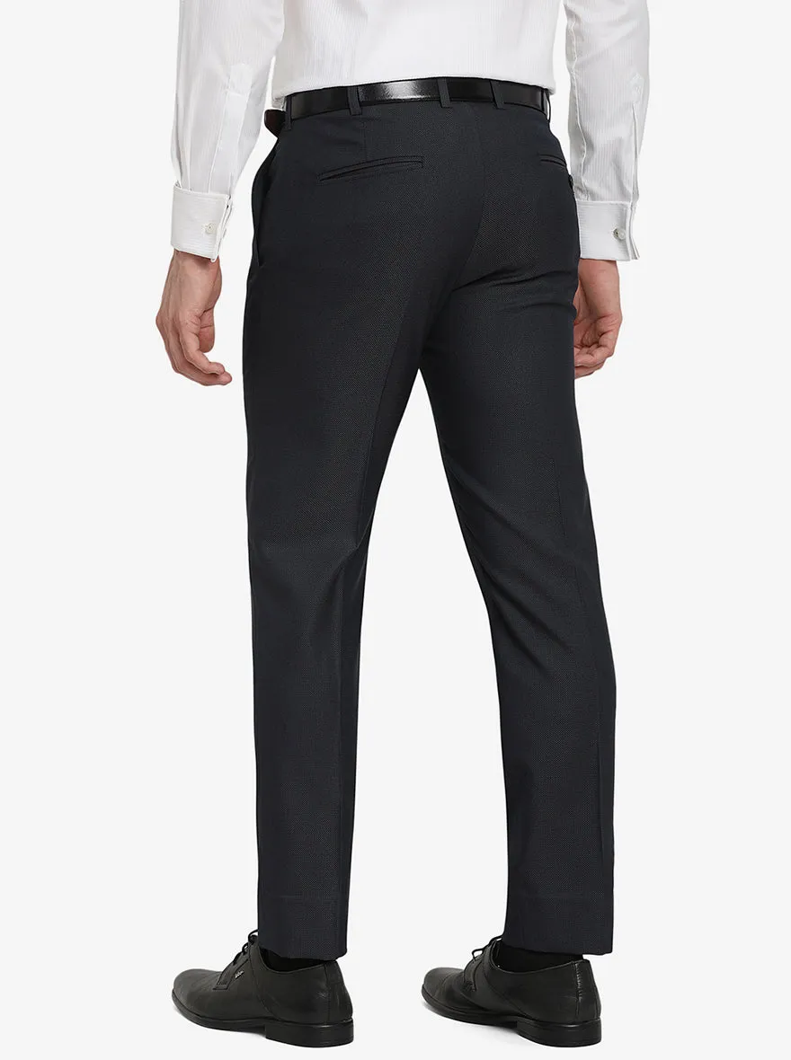 Navy Blue Solid Super Slim Fit Formal Trouser | Greenfibre