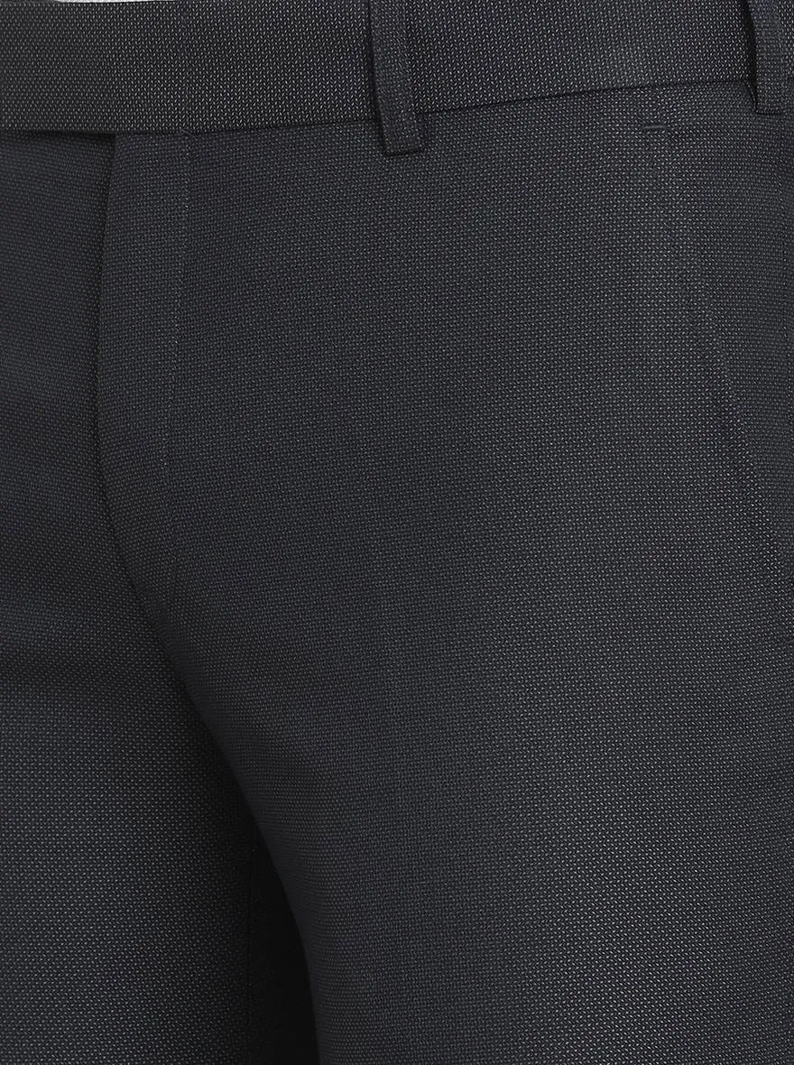Navy Blue Solid Super Slim Fit Formal Trouser | Greenfibre