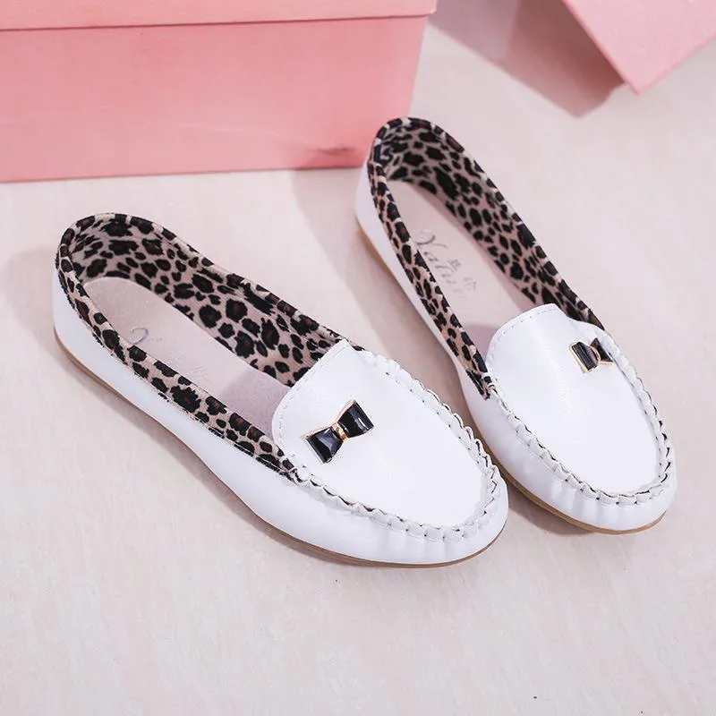 New Casual Leisure Shoes Single Women Leather Shoes