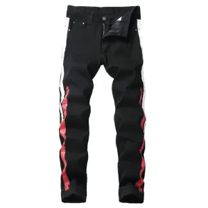 New Men's Pencil Pants Men's Jeans Skinny Mid Waist Jeans