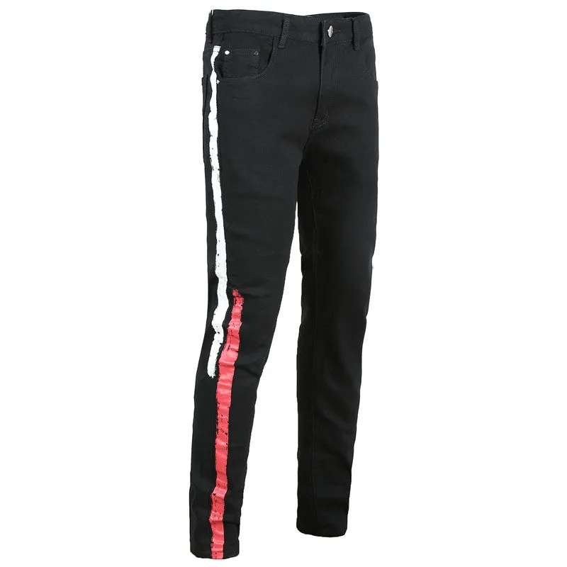 New Men's Pencil Pants Men's Jeans Skinny Mid Waist Jeans