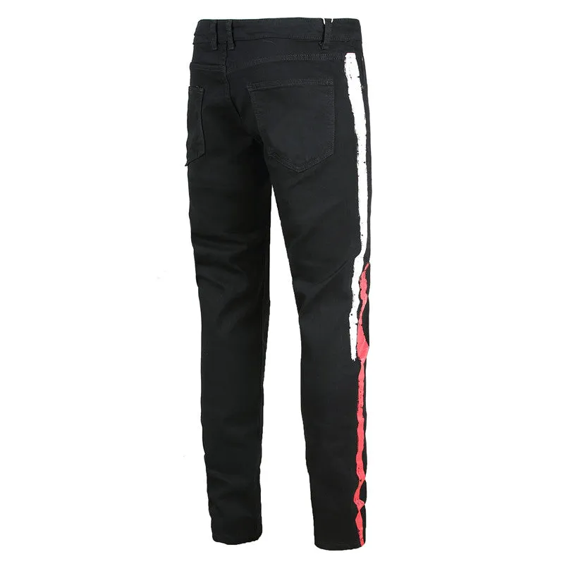 New Men's Pencil Pants Men's Jeans Skinny Mid Waist Jeans