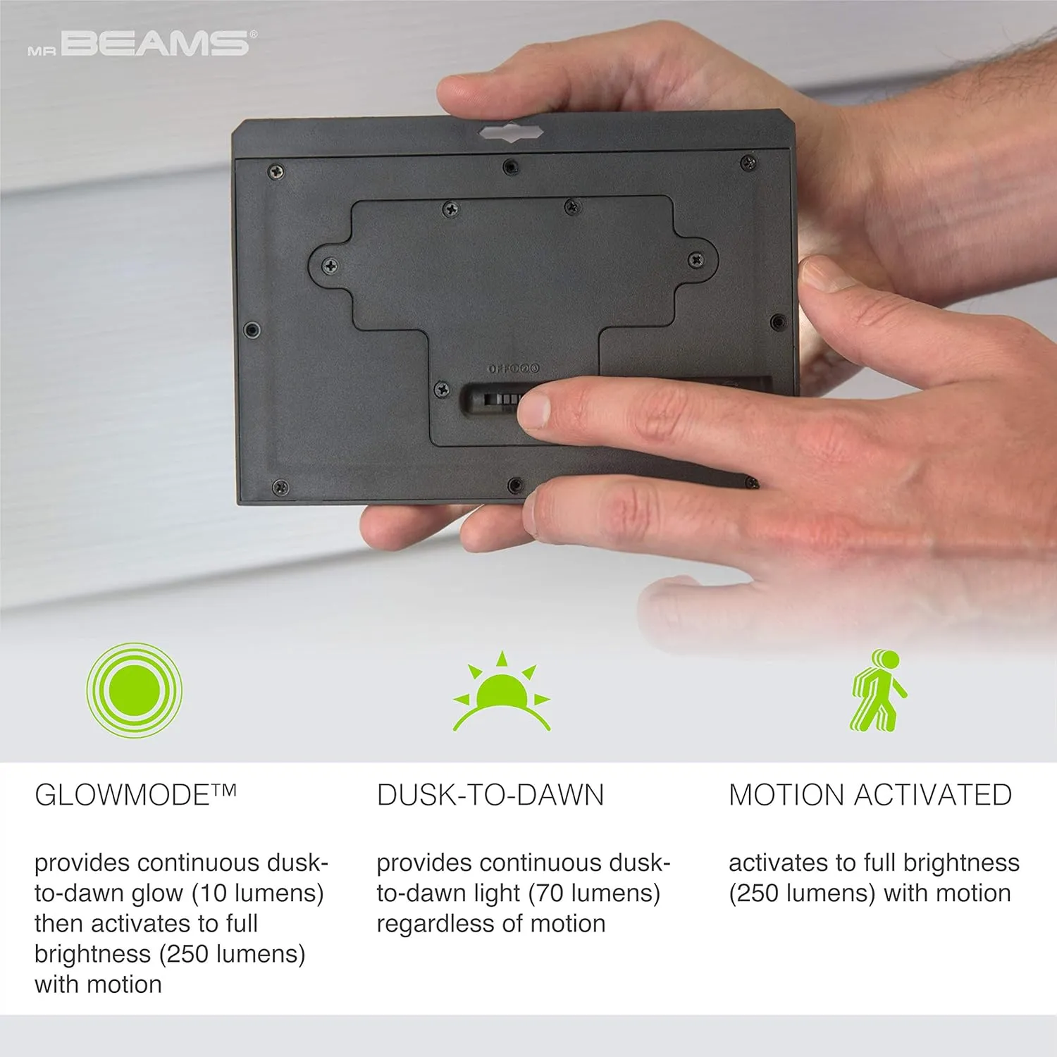 NEW Mr. Beams Solar Wedge Plus 24 LED Security Outdoor Motion Sensor Wall Light, 1 Light, Black