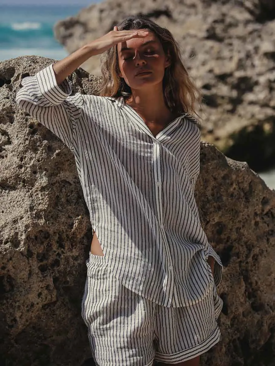 Ocean Short In Black Stripes