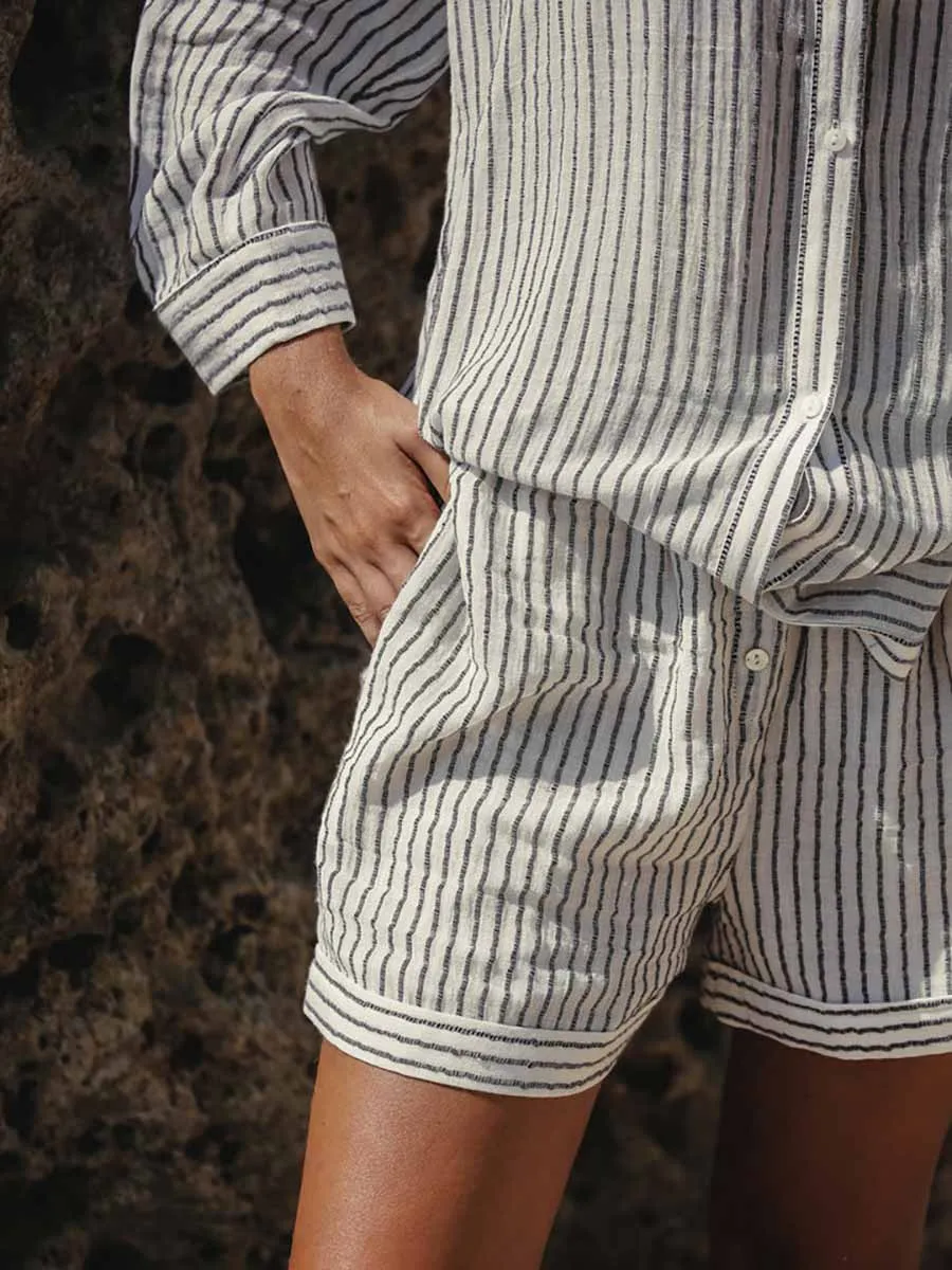 Ocean Short In Black Stripes