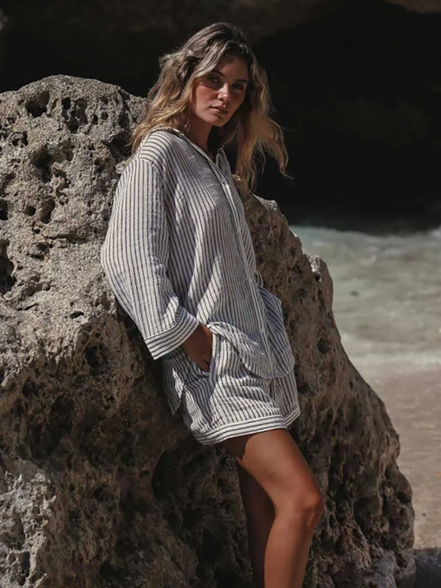 Ocean Short In Black Stripes