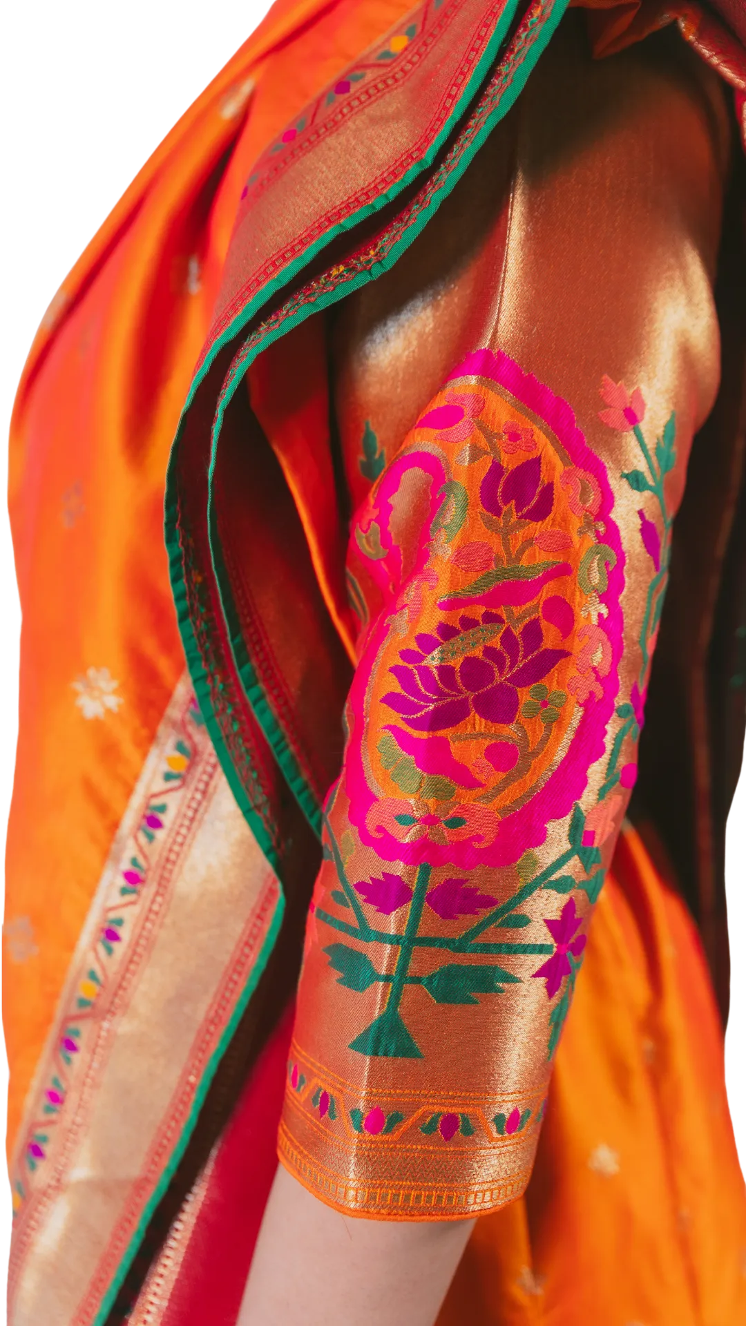 Orange Banarasi Lehenga