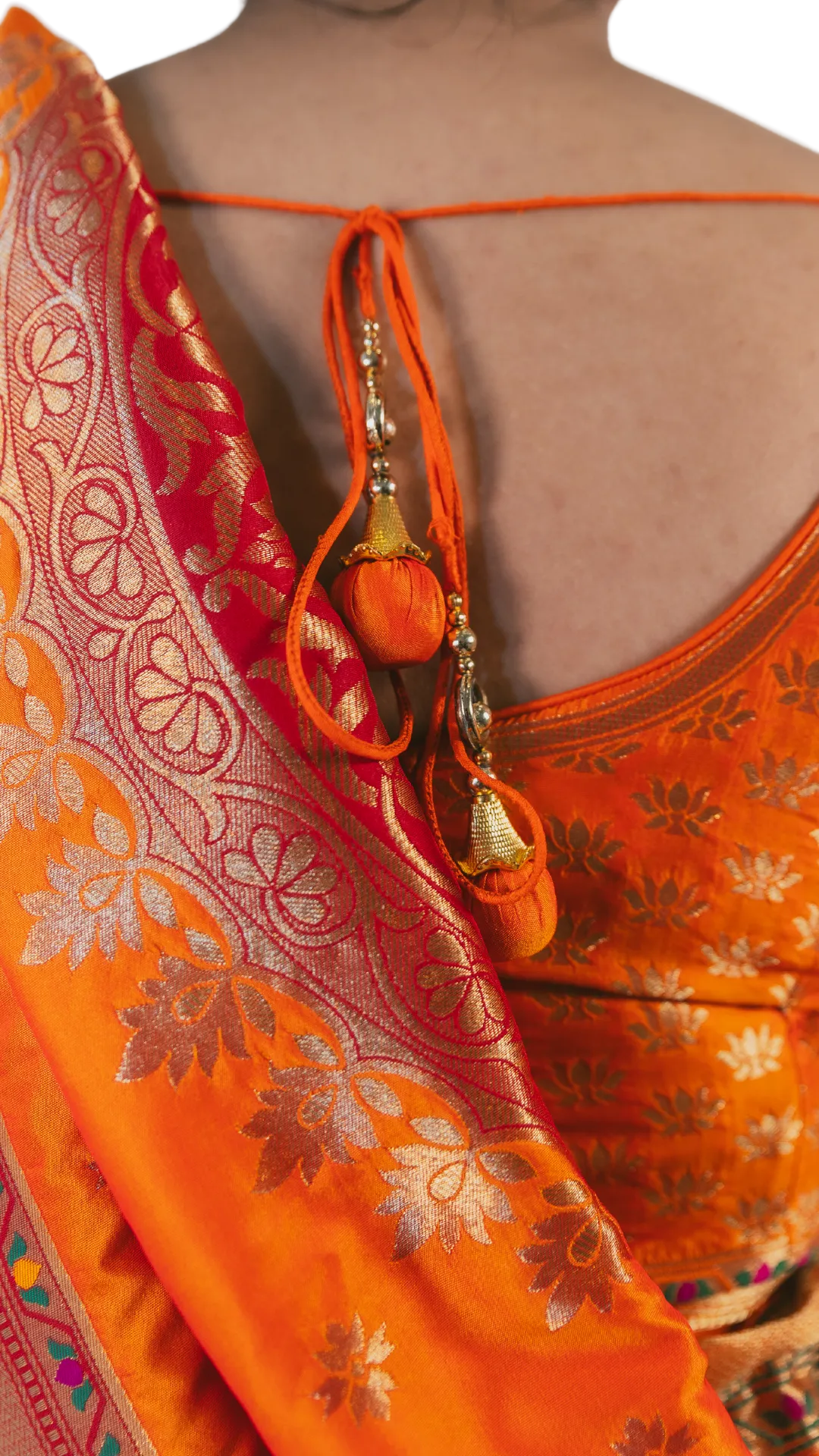 Orange Banarasi Lehenga