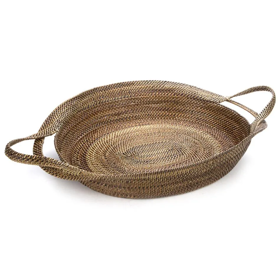 Oval Wicker Basket with Handles
