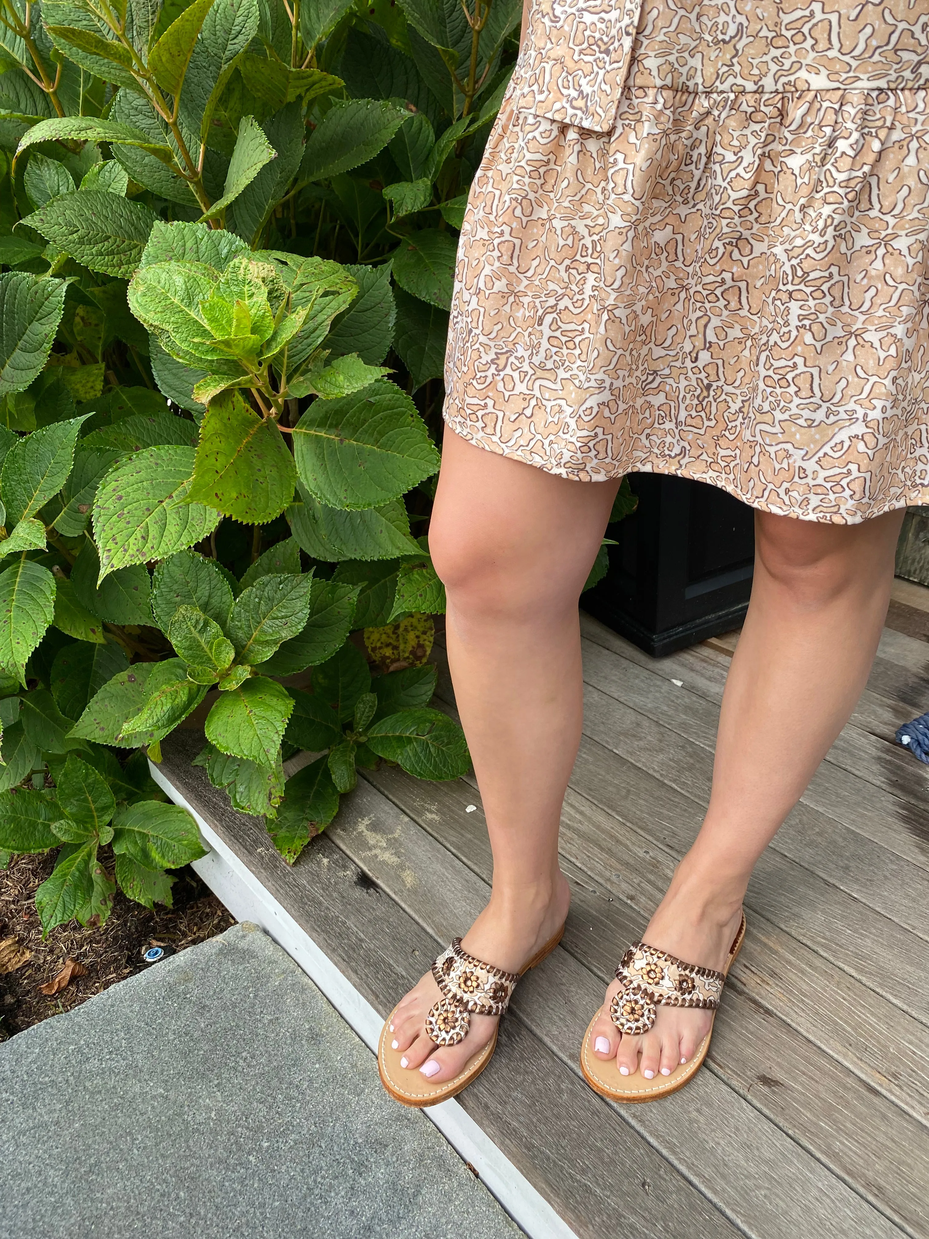Palm Beach Sandals X Susan Albright Leopard Crab Print