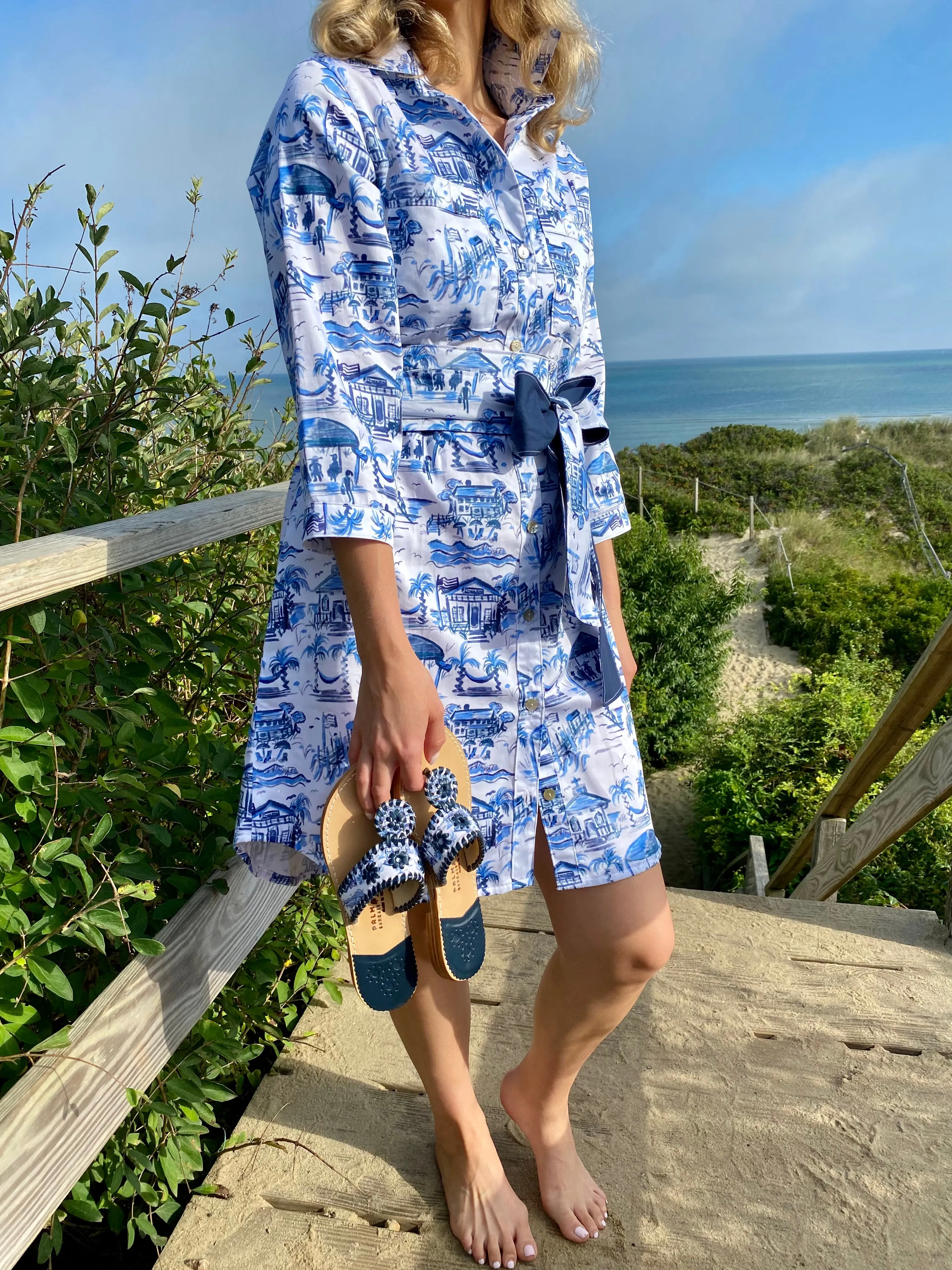 Palm Beach Sandals X Susan Albright Pawleys Toile