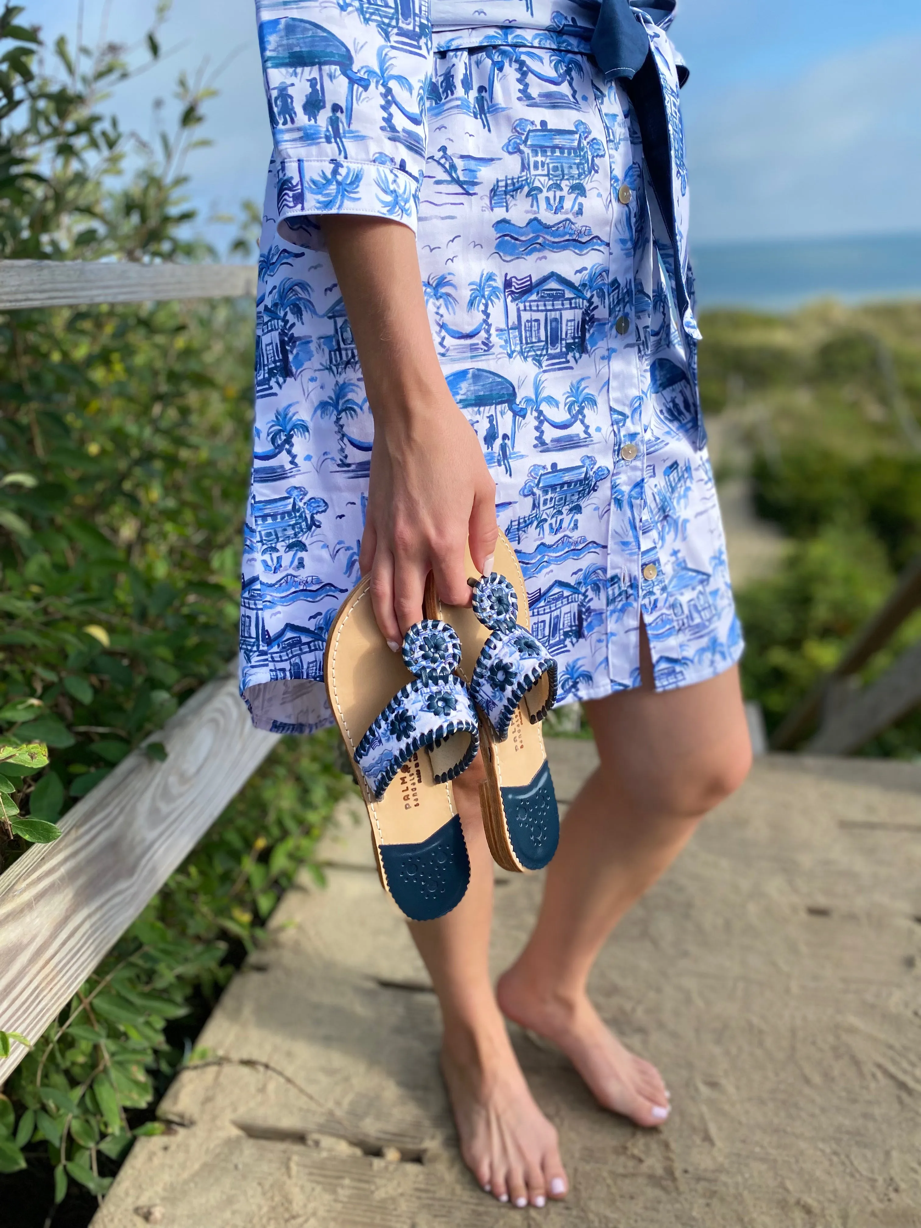 Palm Beach Sandals X Susan Albright Pawleys Toile