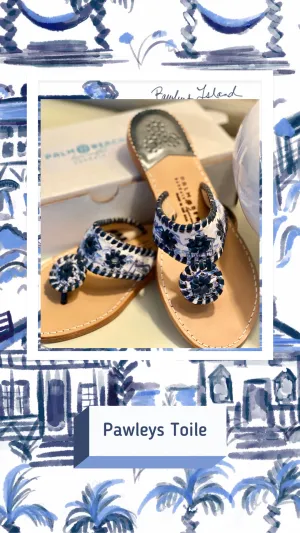 Palm Beach Sandals X Susan Albright Pawleys Toile