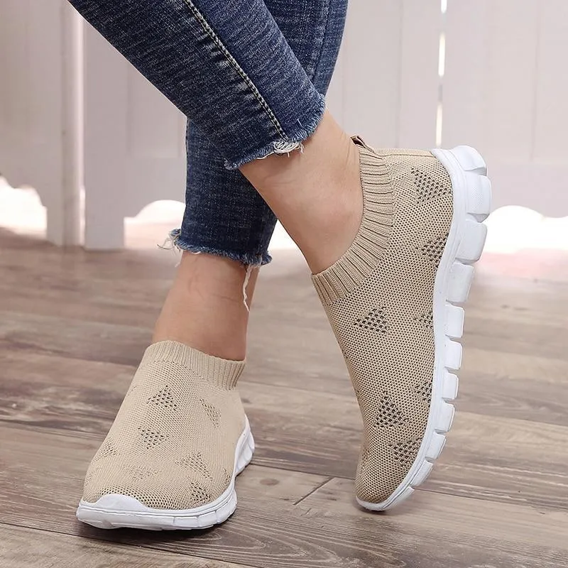 Plus Size Women Sneakers Knitting Sock Casual Shoes