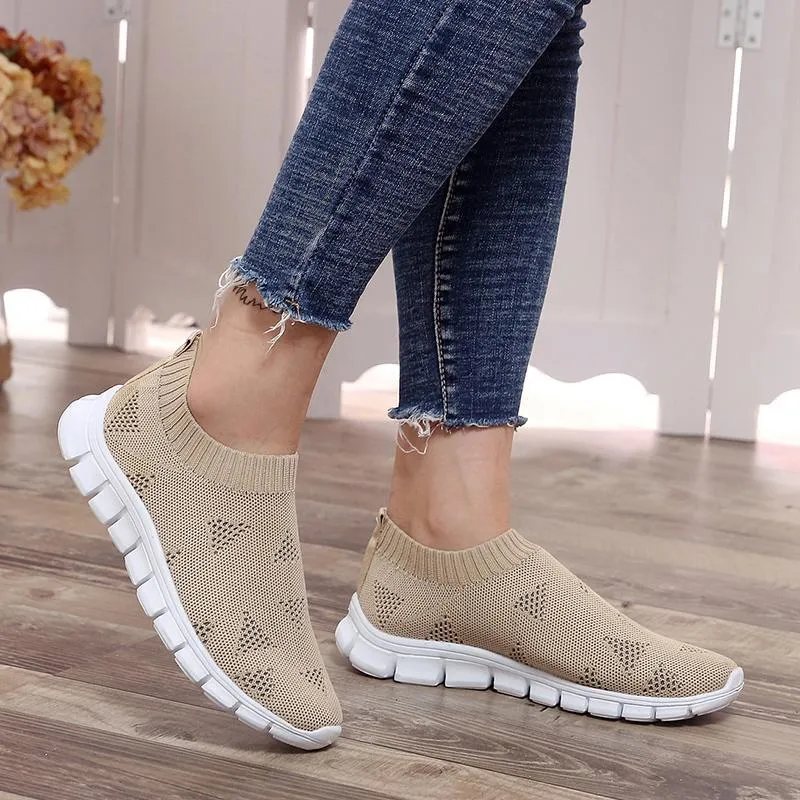 Plus Size Women Sneakers Knitting Sock Casual Shoes
