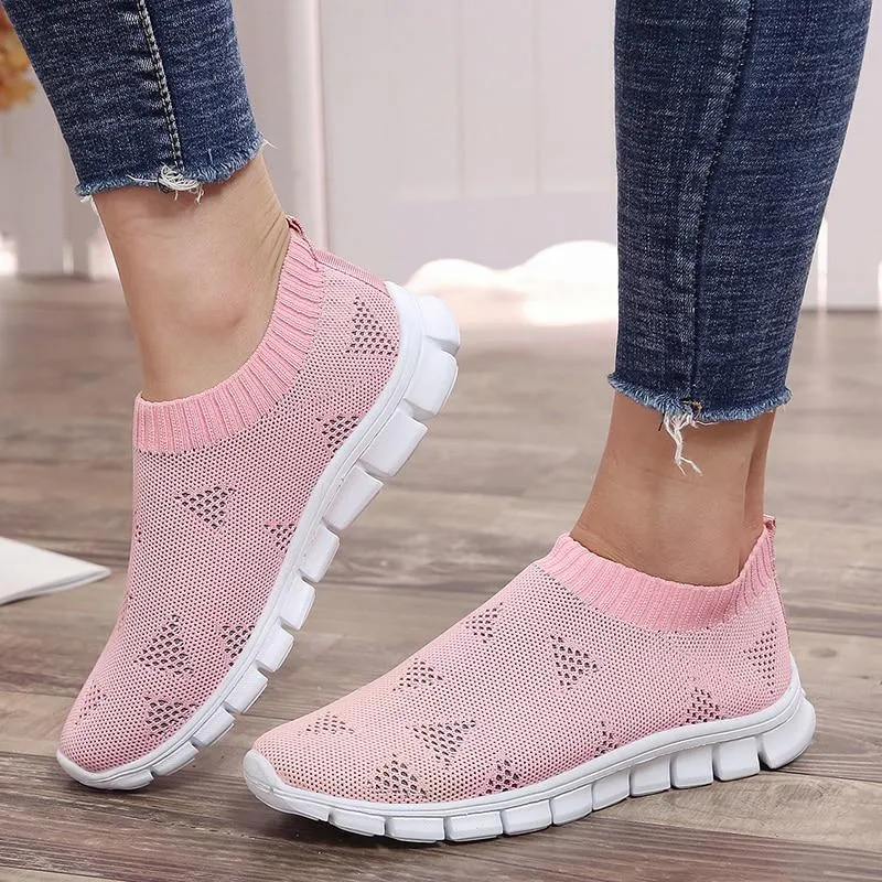 Plus Size Women Sneakers Knitting Sock Casual Shoes