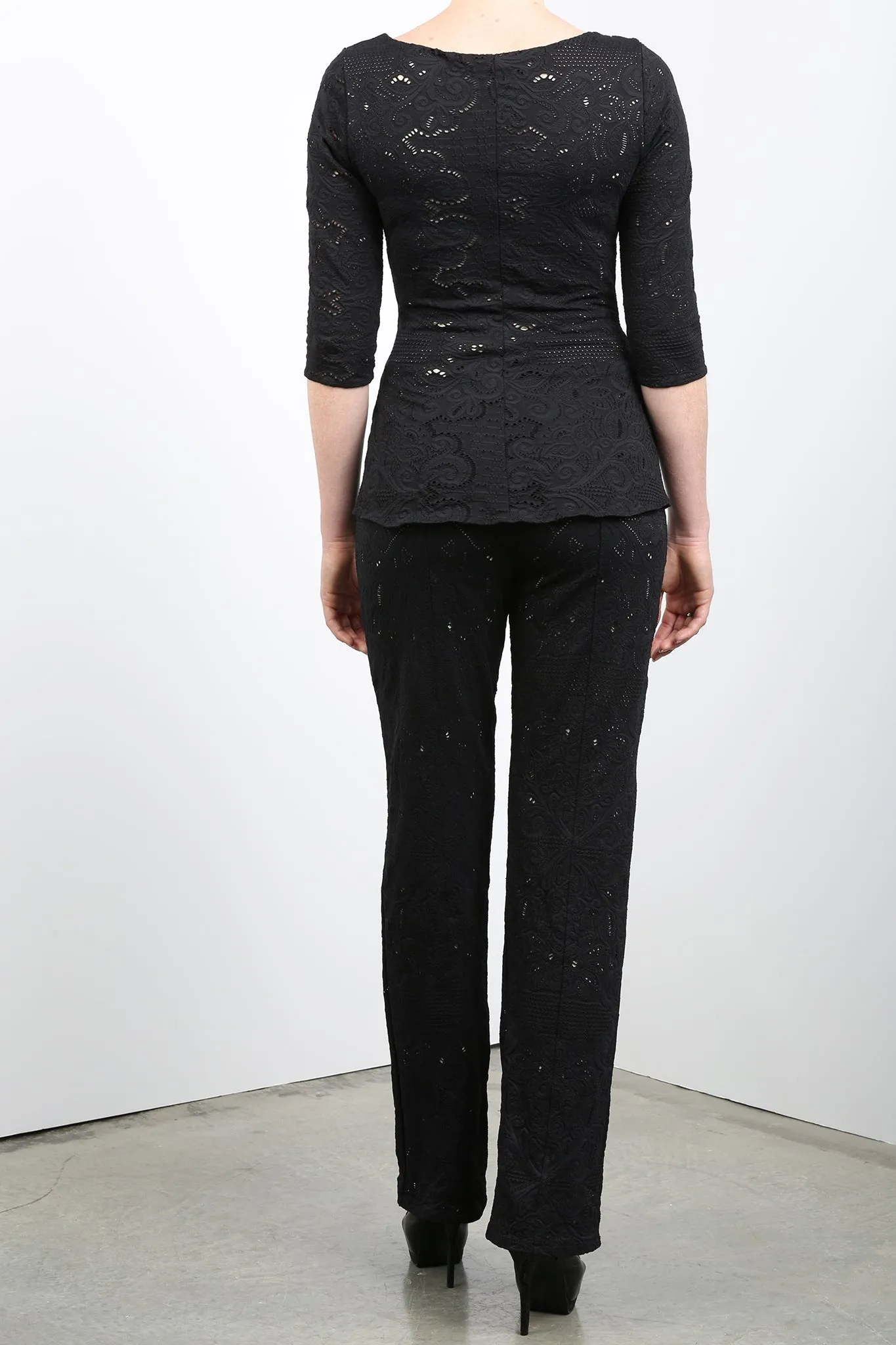 POEMA Eyelet Pants Black
