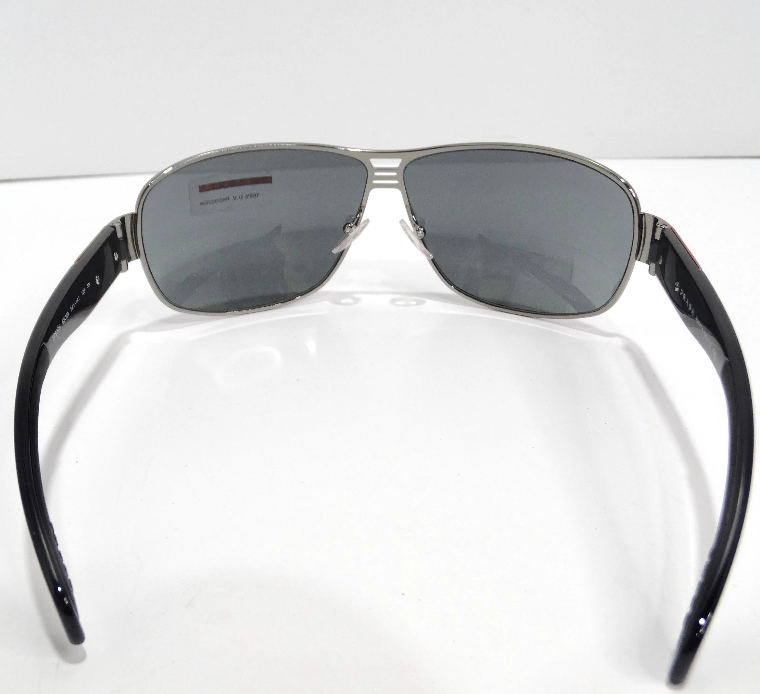 Prada 1990s Silver Tone Aviator Sunglasses