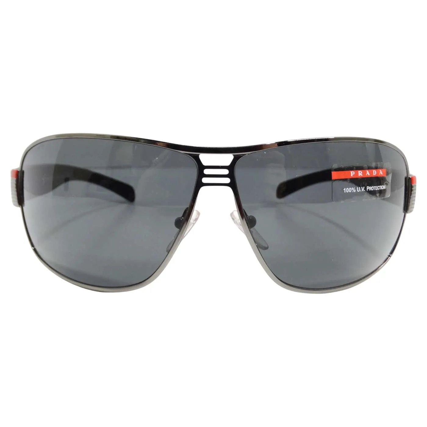 Prada 1990s Silver Tone Aviator Sunglasses