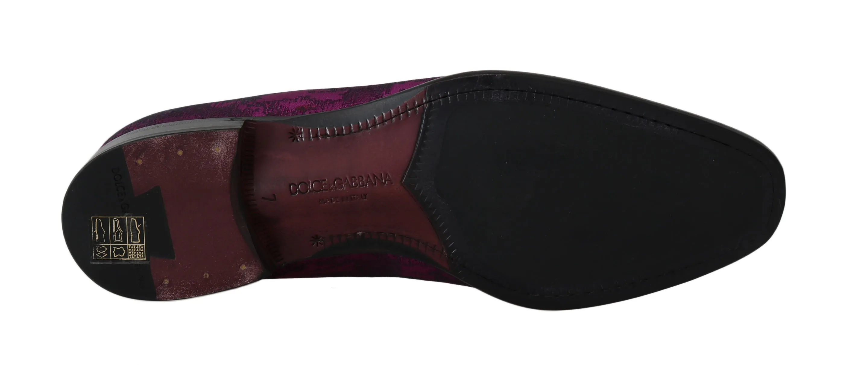 Purple Jacquard Loafers Dress Formal Shoes