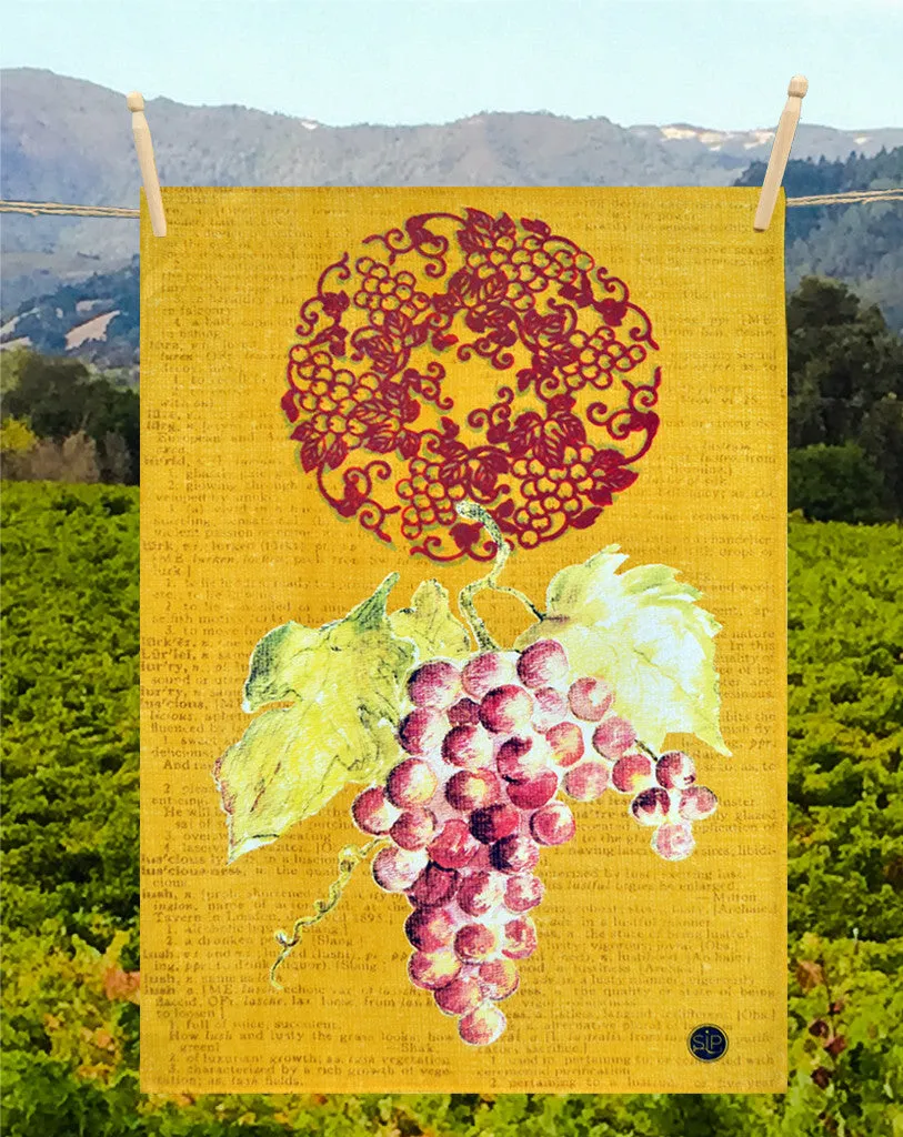 "Wine Series - Yellow" Kitchen Towel