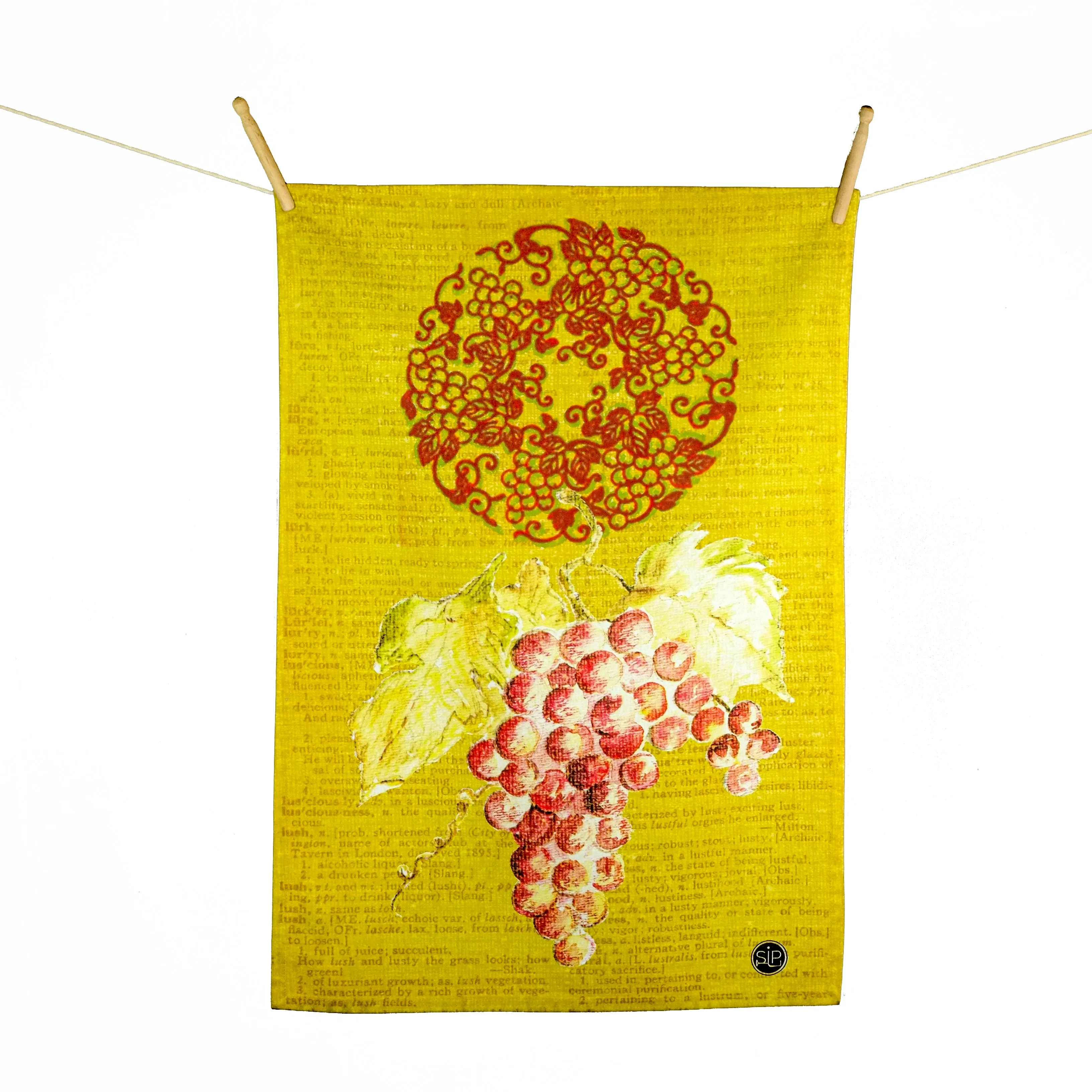 "Wine Series - Yellow" Kitchen Towel