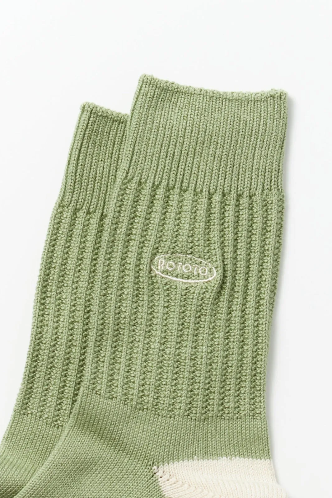 R1528 90's Logo Crew Sock Sage Green