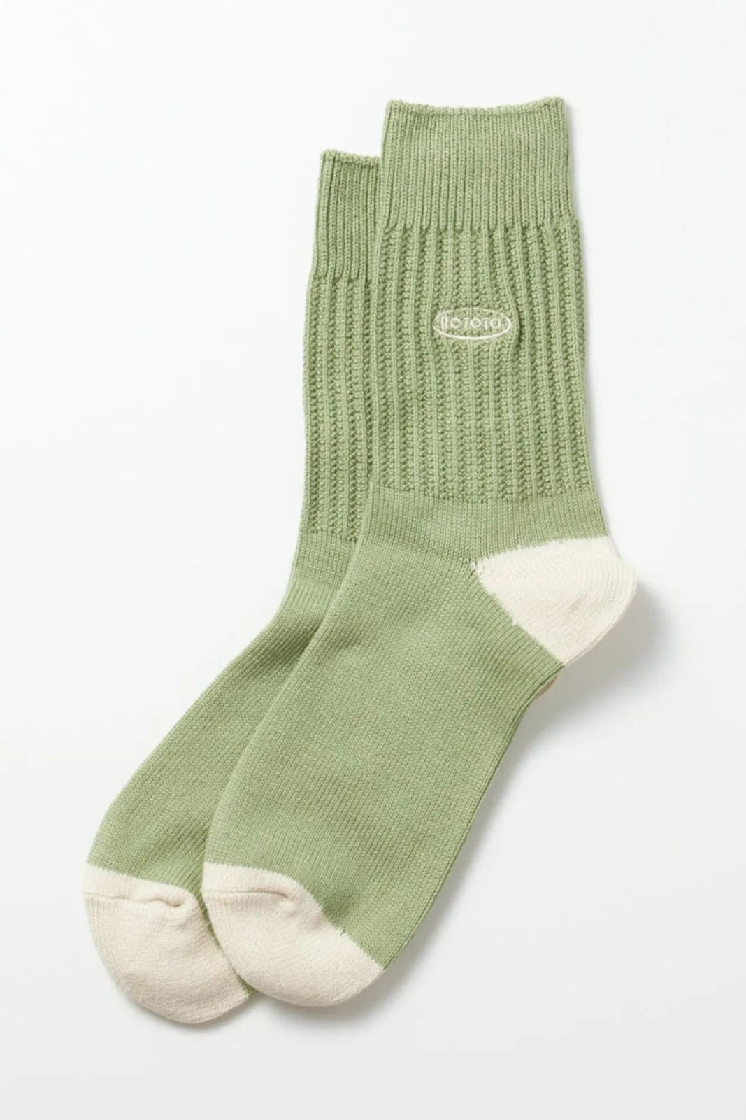 R1528 90's Logo Crew Sock Sage Green