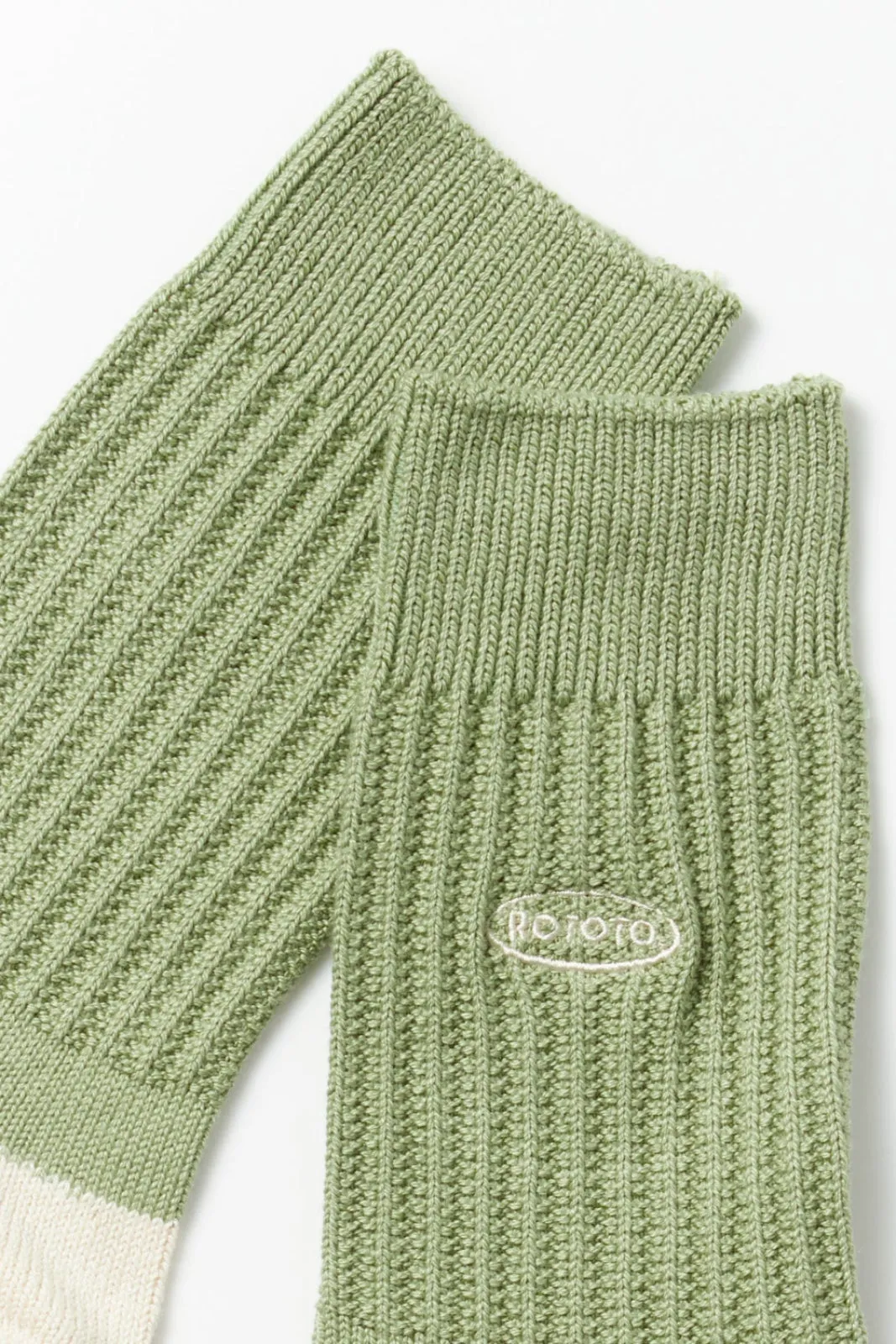 R1528 90's Logo Crew Sock Sage Green