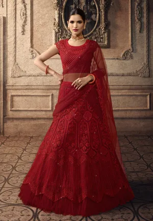 Red Bridal Indian Lehenga Choli Set